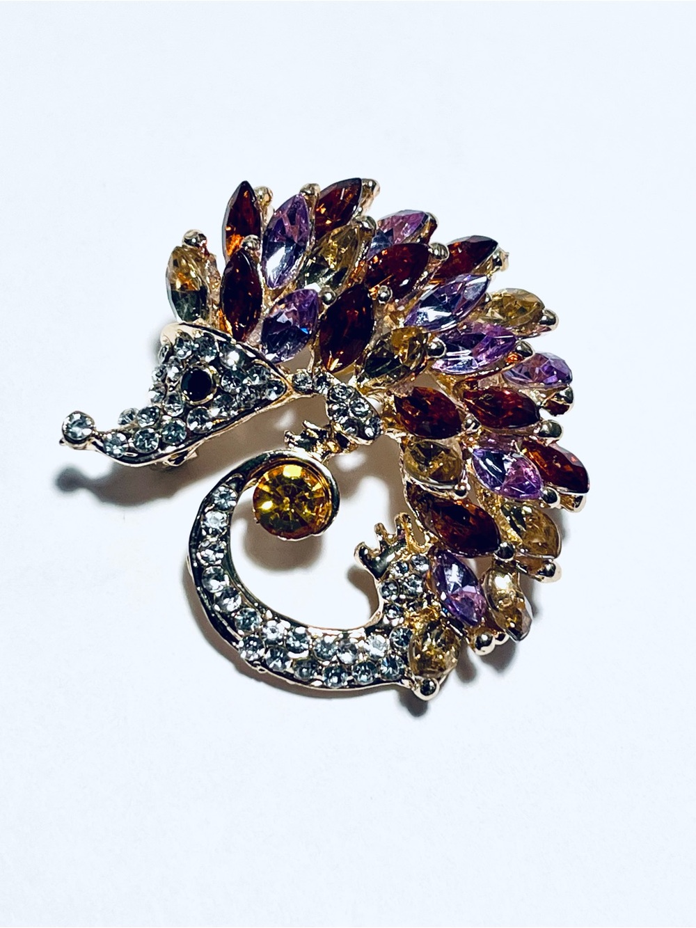 Multicolored Rhinestone Hedgehog Pin Brooch Pendant, Women Jewelry, Hedgehog